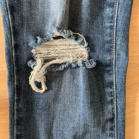 PAIGE Verdugo Crop Ankle Skinny Jeans Spence Destructed – Blue, Size 28 - Picture 9 of 15